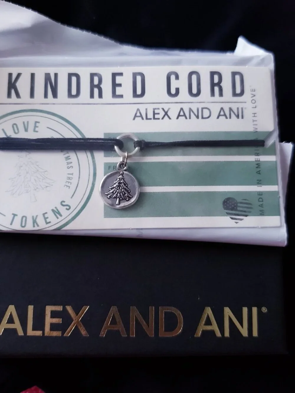 NWT Alex and Ani Kindred Cord Christmas Tree Bracelet 521